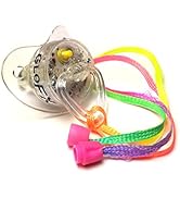 Led Pacifier - 1 Pack - Rave Binkie Soft Light Up Toy Necklace Glowing Flashing RGB Style 4 Color...