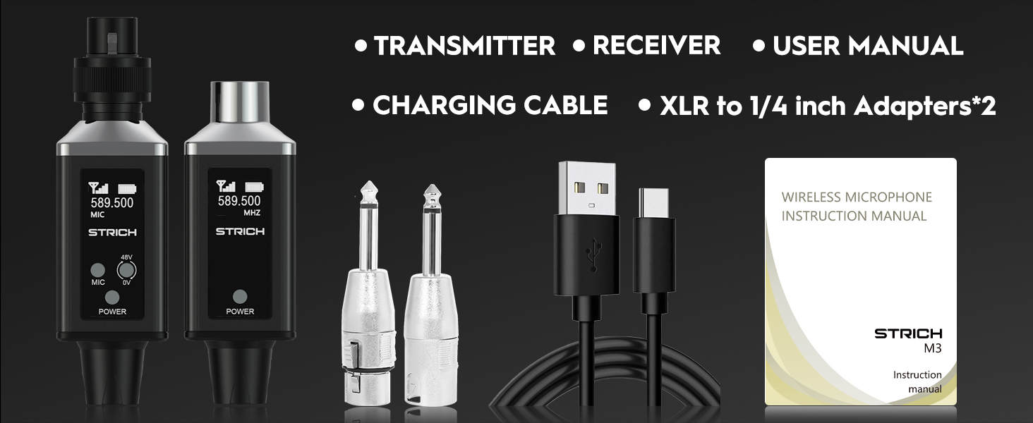 Wireless Mic XLR Transmitter and Receiver