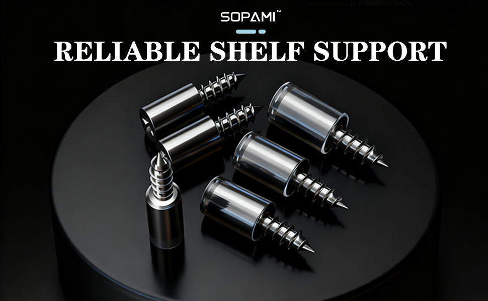 SOPAMI Screw in shelf Pins with Anti-Slip:Your Perfect Shelf Support Solution.