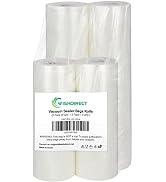 WishDirect Vacuum Sealer Bags Rolls Compatible with FoodSaver, 2 Pack 11" x 25' and 2 Pack 8" x 2...
