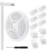 RGBZONE 32.8ft 3Pin LED Extension Cable Wire and 10Pcs 3Pin LED Strip Connectors Strip to Wire Qu...