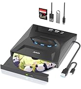 Alxum External CD/DVD Drive for Laptop, Type-C USB 3.0 Portable CD Player DVD Burner with SD Slot...
