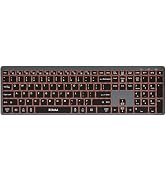 JOMAA Dual Mode Wireless Keyboard, 2.4G Bluetooth 3 Devices Switch, Quiet Scissor Switch Keys, Ba...