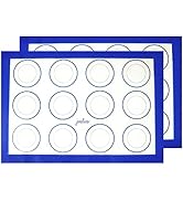 Jenaluca Silicone Baking Mats 2 Pack - Non-Stick Mats with Cookie Measurements Reusable Food Grad...