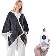 Westinghouse Wearable Heated Throw Blanket, Electric Heated Wrap Poncho Shawl with Pockets, 6 Hea...