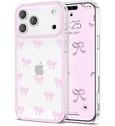 EYZUTAK Case for iPhone 17 Pro Max, Clear Cute Ribbon Bowknot Pattern Aesthetic Transparent Phone...