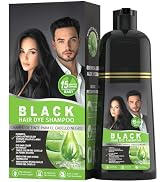 gowwim Black Hair Dye Shampoo, Natural Plant-Based Semi Permanent Hair Color Shampoo for Instant ...