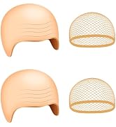NEBURORA 4 Pcs Thick Bald Cap Halloween Latex Wrinkle Bald Caps for Adults Women Men Wig Cap Cost...
