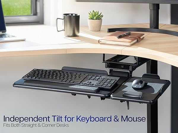under desk keyboard tray ergonomic tilt mouse pad sliding keyboard drawer adjustable workstation