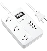 2 Prong Extension Cord with USB-C, ROOTOMA 2 Prong to 3 Prong Outlet Adapter, 3 Outlet &amp; 4 USB Ch...