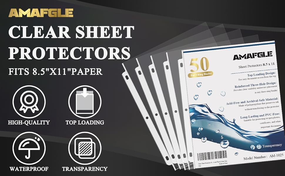 clear sheet protectors for 3 ring binder