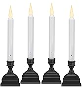 612 Vermont Battery Operated LED Window Candle with Sensor and 8 Hour Timer, Patented Dual LED Fl...