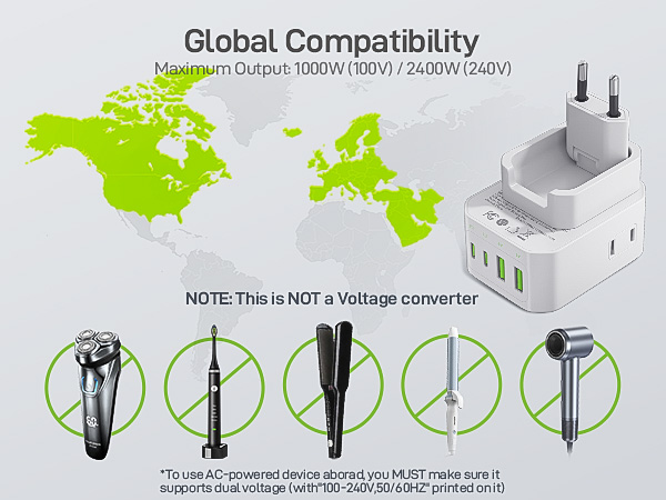 european travel plug adapter charger travel essentials for men women girl