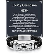 ChainsHouse Square Love Knot Bracelets for Men Braided Leather Stainless Steel Infinity Bracelets...