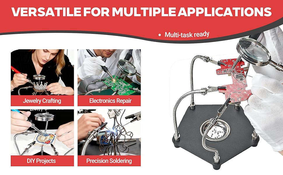 Magnifying Glass &amp;amp; Third Hand Tool for Precision Soldering