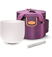TOPFUND F Note Crystal Singing Bowl Heart Chakra 8" with Heavy Duty Carrying Case and Premium Sue...