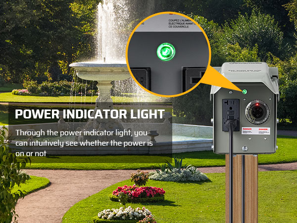 Countdown timer outdoor outlet box
