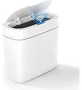 MOPALL Automatic Motion Sensor Bathroom Trash Can with Lid, 3.5 Gallon Touchless Garbage Can,Wate...