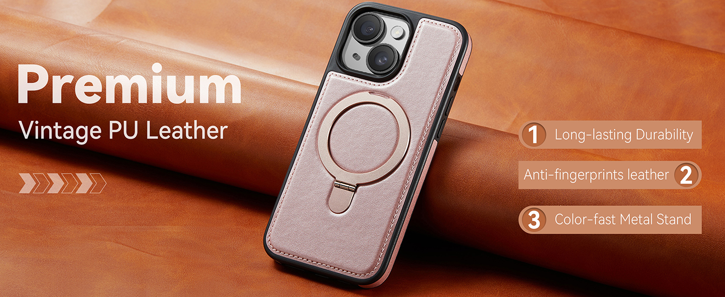 case with stand pu leather compatible with magsafe