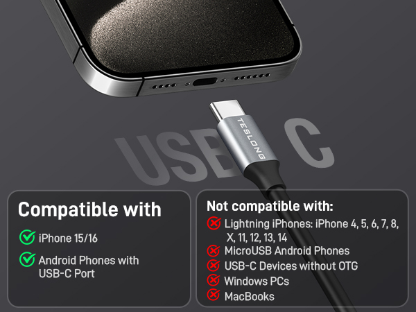 USB C Dual Lens Endoscope Camera with Light for iPhone Inspection Camera for iPad Android