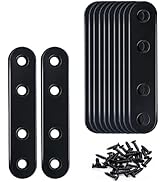 mxuteuk 12pcs Metal Straight Braces Flat Mounting Bracket Mending Repair Flat Plates Corner Conne...