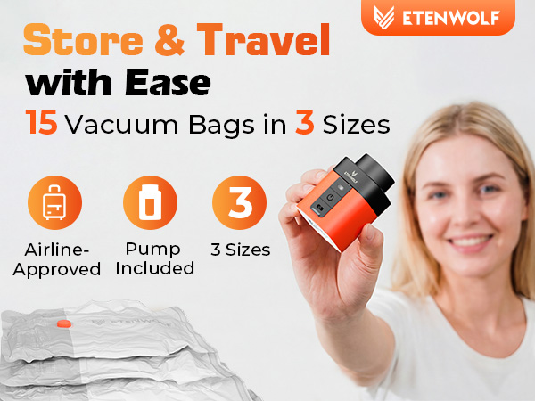 Travel Vacuum Storage Bags for Luggage and Suitcase