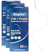 Bopika Dental Floss for Braces, 3 in 1 Ultimate Floss, Floss Threaders for Bridges and Implants, ...