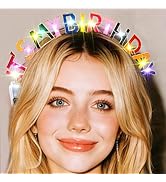 Aceorna Its My Birthday Crown Light Up Rhinestone Headband LED Colored Birthday Hair Accessories ...