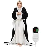 JKMAX Heated Electric Blanket Wearable Throw - Heated Wearable Robe with Sleeves and Foot Pockets...