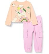 Essentials Girls and Toddlers' Long Sleeve T-Shirt and Pull on Pants Set