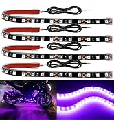YM E-Bright 4Pcs Led Strip Lights for Car, 12inch Waterproof IP68 Car Underglow Strip Lights Deco...