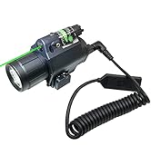 MOSANDON Compact Flashlight with Laser Sight, Green Red Laser Sight and 200 Lumens Flashlight Com...