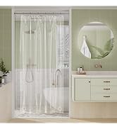 Amazer Stall Shower Curtain Liner, 36x72 Plastic Clear Shower Liner PEVA Medium Weight Inside Sho...