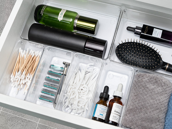 bathroom drawer organizer trays