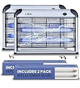 LiBa Electric Bug Zapper (2-Pack) Indoor Insect Killer - (4) Extra Replacement Bulbs - Fly, Mosqu...