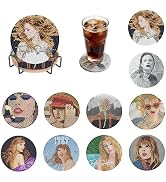 BOCACUE Taylor Diamond Art Coasters Kit for Adults, 10 PCS Diamond Painting Coasters with Holder,...