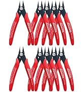 170 Wire Cutters, 10 PACK, 5 Inch Micro Flush Cutter, HOUSERAN Small Wire Cutters Spring Loaded C...