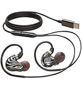 Holiper Extra Bass Wired Earbuds with Mic, Dual Driver in Ear Headphones with Hook Wrap Around Ov...