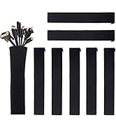 [8 Pack] JOTO Cable Management Sleeve, 19-20 Inch Cord Organizer System with Zipper for TV Comput...