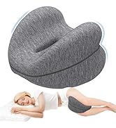 DailyCuddles Knee Pillow for Side Sleepers, Memory Foam Leg Pillow with Washable Cover, Knee Pill...