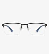 ANRRI Blue Light Glasses Men Semi Rimless Glasses Fake Glasses Lightweight Metal Frame Computer G...