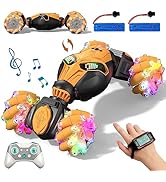 Gesture Sensing RC Stunt Car with Lights &amp; Music for Kids 6-12 Years Old 4WD 2.4GHz Hand Controll...