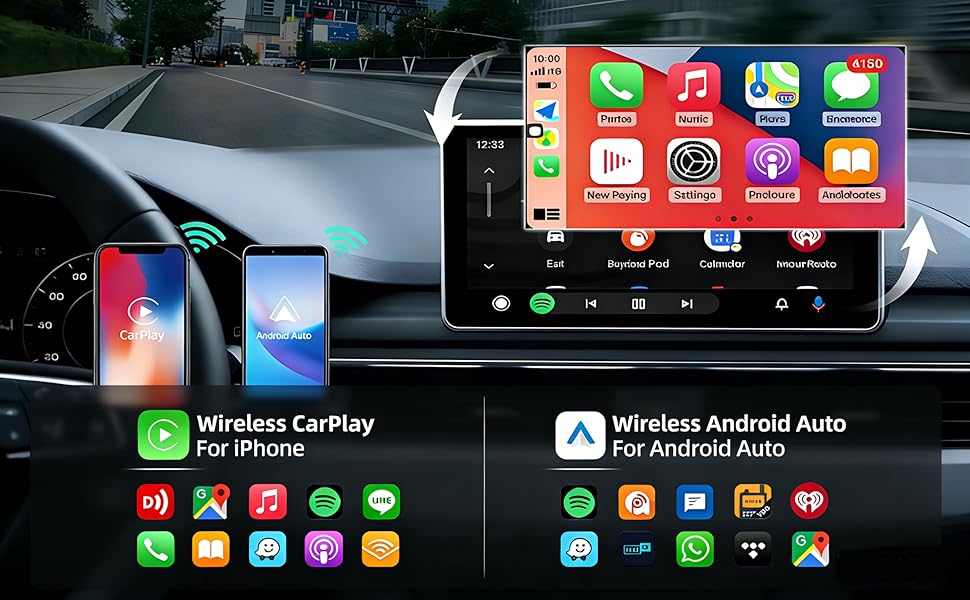 wireless android auto;android auto wireless;carplay wireless adapter android