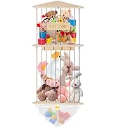 Corner Stuffed Animal Storage Organizer, Stuffed Animal Holder with Length Adjustable, Space Save...