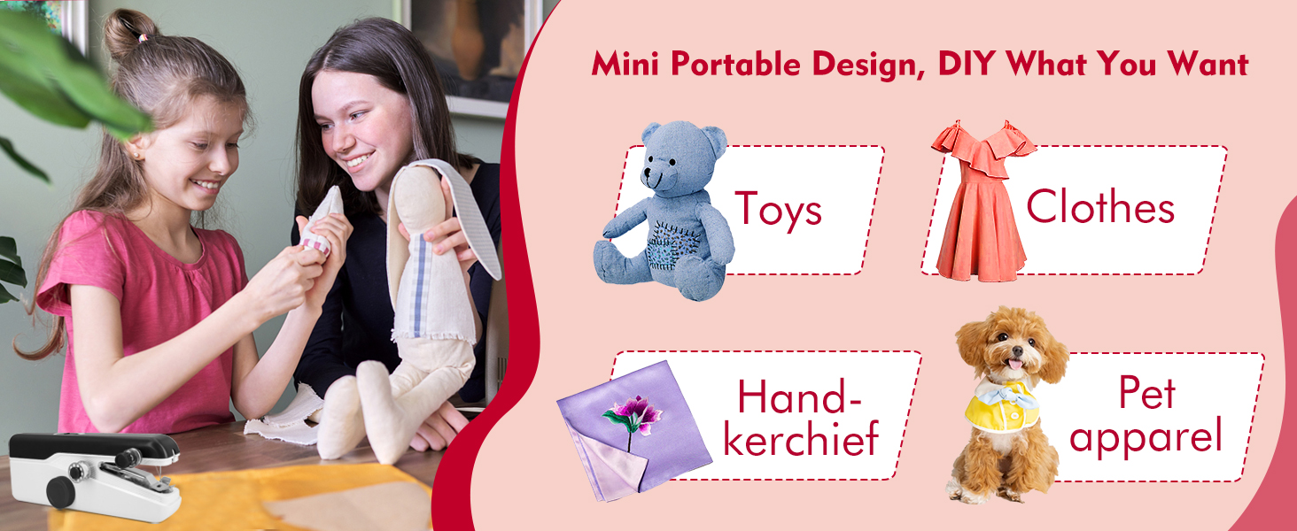 Handheld Sewing Machine for Beginners Portable Mini Hand Sewing Machine for Quick Stitching