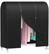 Zilink 60'' Garment Rack Cover Dustproof Clothes Rack Cover Breathable Garment Bags Protector War...