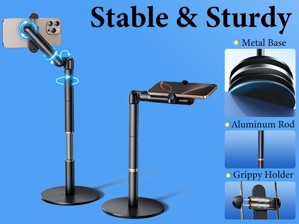 metal base aluminum rod, stable and sturdy