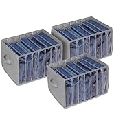 Zilink Upgraded Wardrobe Clothes Organizer with Support Board Clear Pants Organizer Bins for Clos...