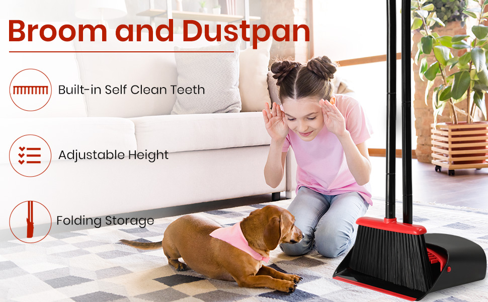 Broom and Dustpan Combo Set