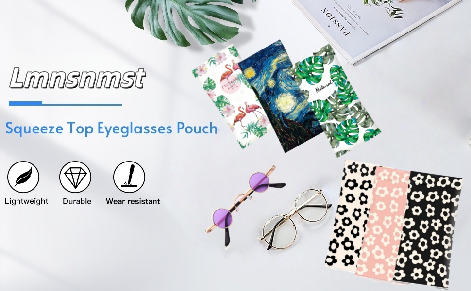 glass case-green leaf eyeglasses case pattern felt glasses bag soft eyeglass cases for women